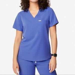 Figs Catarina Scrub Top - Denim Blue